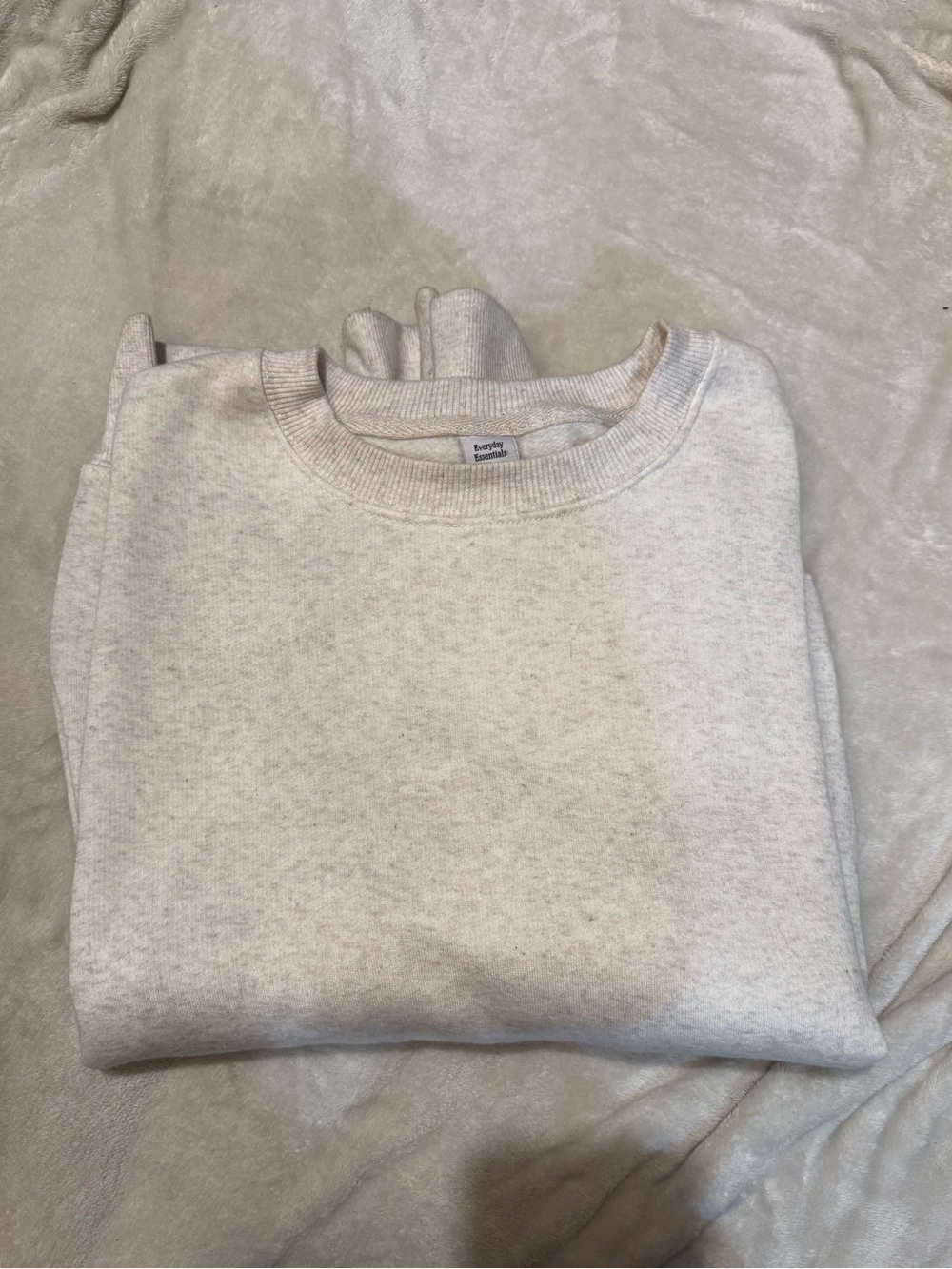 Minimalist Cream Crewneck Sweater -